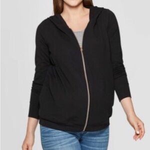 Isabel Maternity by Ingrid&Isabel Zip Upper  Hooded Dark Grey Pockets Jacket M